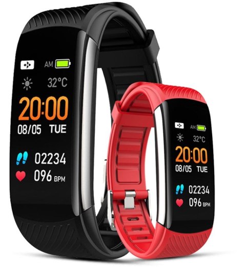 Smartband Giewont Fit&GO Duo GW200-1 - Black + Pasek Alert Red