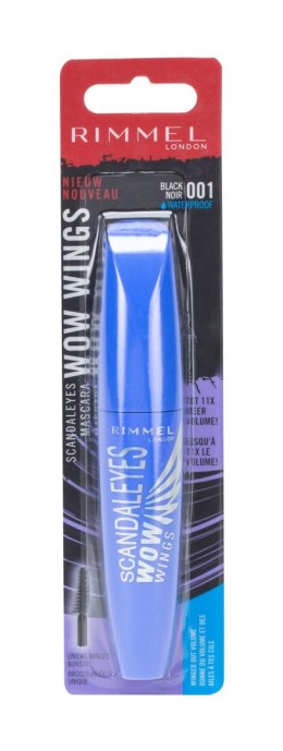 Rimmel London 001 Black WOW Wings Scandal Eyes Waterproof Tusz do rzęs 12ml (W) (P2)