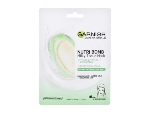 Garnier Skin Naturals Nutri Bomb Almond Milk + Hyaluronic Acid Maseczka do twarzy Wysuszona cera 1 szt (W) (P2)