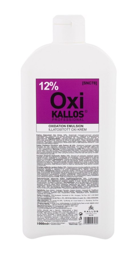 Kallos Cosmetics Oxi 12% Farba do włosów 1000ml (W) (P2)