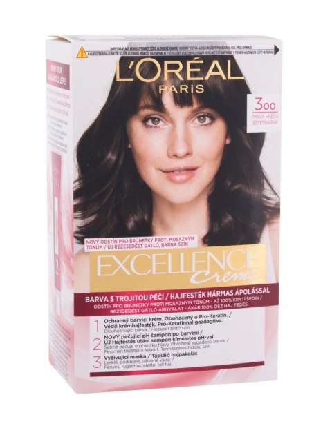 L´Oréal Paris 300 Dark Brown Creme Triple Protection Excellence Farba do włosów 48ml (W) (P2)