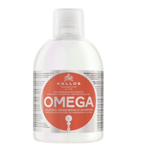 Kallos KJMN Omega Rich Regenerating Shampoo regenerujący szampon do włosów z kompleksem omega-6 i olejem makadamia 1000ml (P1)