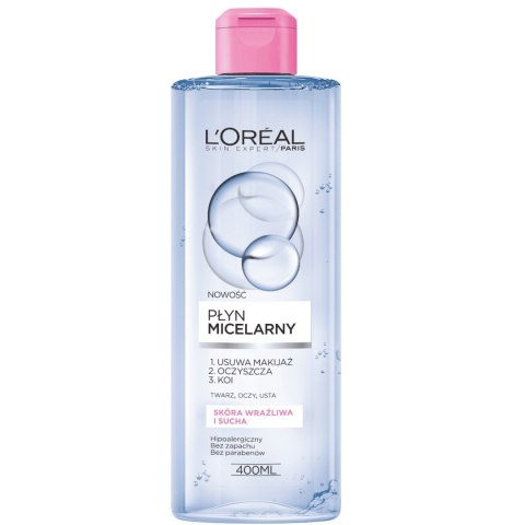 L'Oreal Paris Skin Expert płyn micelarny skóra wrażliwa i sucha 400ml (P1)