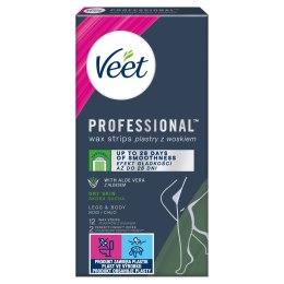 Veet Professional plastry z woskiem skóra sucha 12szt (P1)