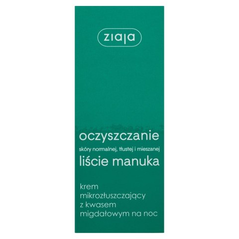 Ziaja Liście Manuka Oczyszczanie krem mikrozłuszczający z kwasem migdałowym na noc 50ml (P1)