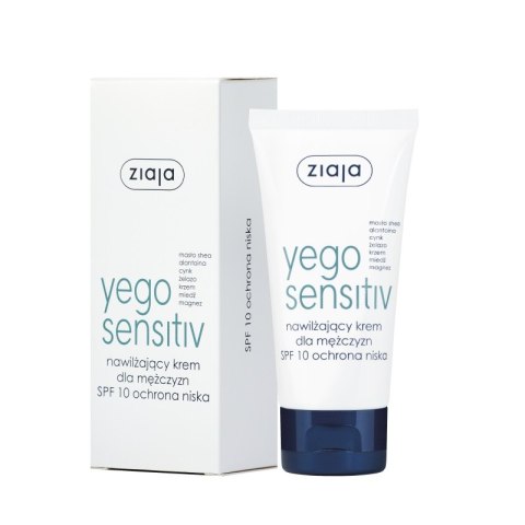 Ziaja Yego Sensitiv nawilżający krem dla mężczyzn ochrona niska SPF10 50ml (P1)