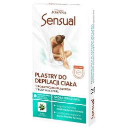 Joanna Sensual plastry do depilacji ciała Aloes 12szt + tubka z oliwką łagodzącą podrażnienia 10ml (P1)