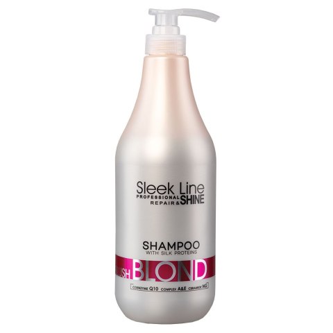 Stapiz Sleek Line Blush Blond Shampoo szampon do włosów blond z jedwabiem 1000ml (P1)