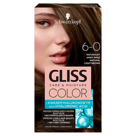 Gliss Color Care Moisture farba do włosów 6-0 Naturalny Jasny Brąz (P1)