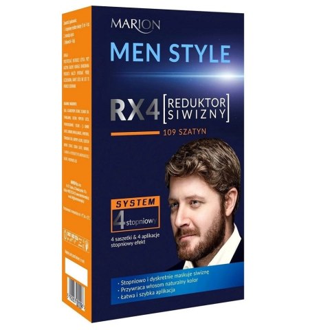 Marion Men Style RX4 4 stopniowy reduktor siwizny 109 Szatyn 4x15ml (P1)