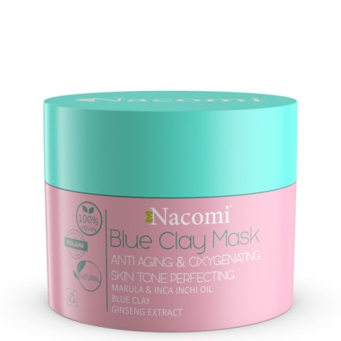 Nacomi Vegan Blue Clay Mask Anti Aging Oxygenating maska niebieska przeciwzmarszczkowo dotleniająca 50ml (P1)