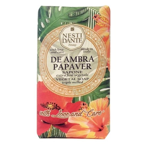 Nesti Dante De Ambra Papaver Sapone naturalne mydło toaletowe Czerwony Mak 250g (P1)