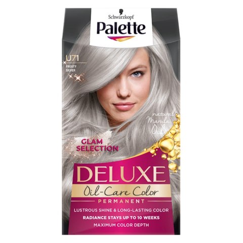 Palette Deluxe Oil-Care Color farba do włosów trwale koloryzująca z mikroolejkami U71 Mroźne Srebro (P1)