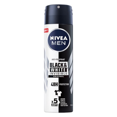 Nivea Men BlackWhite Invisible Original antyperspirant spray 150ml (P1)