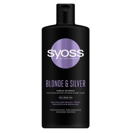 Syoss Blonde Silver Purple Shampoo szampon neutralizujący żółte tony do włosów blond i siwych 440ml (P1)