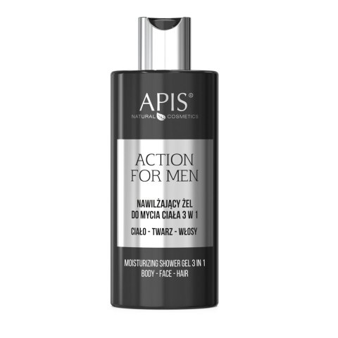 APIS Action For Men nawilżający żel do mycia ciała 3w1 300ml (P1)