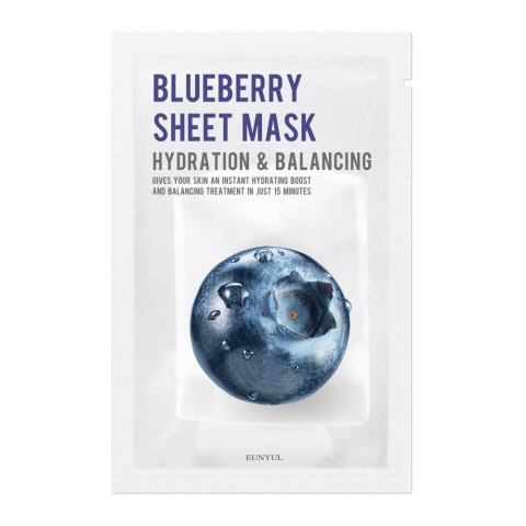 EUNYUL Blueberry Sheet Mask nawilżająca maseczka w płachcie z jagodami 22ml (P1)