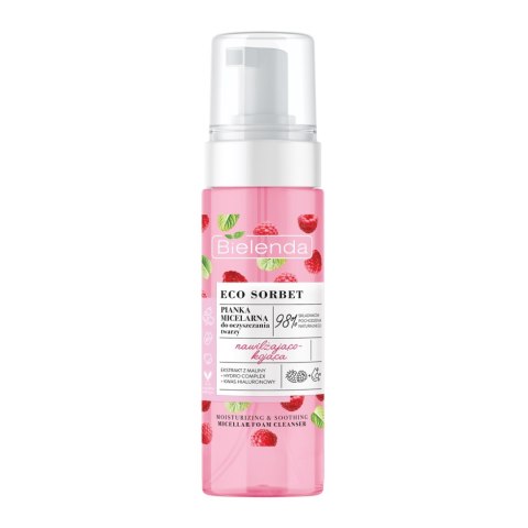 Bielenda Eco Sorbet pianka micelarna do oczyszczania twarzy nawilżająco-kojąca Malina 150ml (P1)