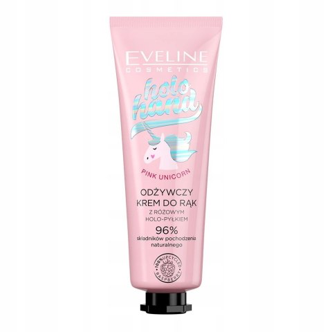 Eveline Cosmetics Holo Hand Pink Unicorn odżywczy krem do rąk z różowym holo-pyłkiem 50ml (P1)