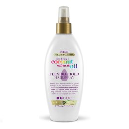 OGX Frizz-Defying + Coconut Miracle Oil Flexible Hold Hairspray lakier do włosów nadający połysk 177ml (P1)