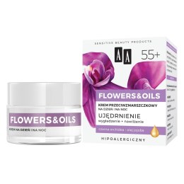 AA FlowersOils 55+ Ujędrnienie krem przeciwzmarszczkowy na dzień i na noc 50ml (P1)