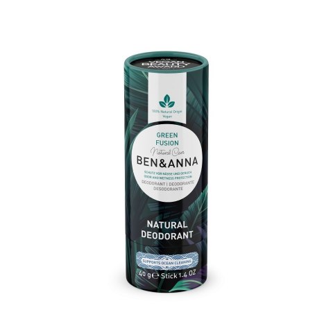 BenAnna Natural Soda Deodorant naturalny dezodorant na bazie sody sztyft kartonowy Green Fusion 40g (P1)