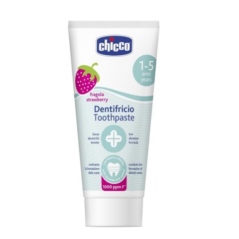 Chicco Toothpaste Pasta do zębów z fluorem 1000ppm o smaku truskawkowym 1-5l 50ml (P1)