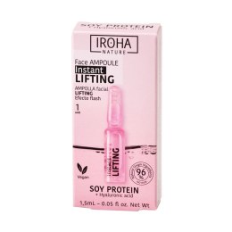 IROHA nature Instant Flash Lifting Face Ampoule liftingująco-ujędrniająca ampułka do twarzy z białkiem sojowym i kwasem hialuron