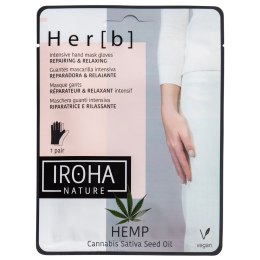 IROHA nature Repairing Relaxing Hand Nail Mask naprawczo-relaksacyjna maseczka w płachcie do dłoni i paznokci Cannabis 2x8g (P