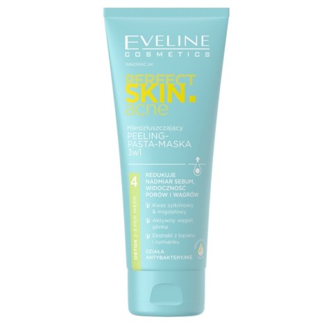 Eveline Cosmetics Perfect Skin.acne mikrozłuszczający peeling-pasta-maska 3w1 75ml (P1)