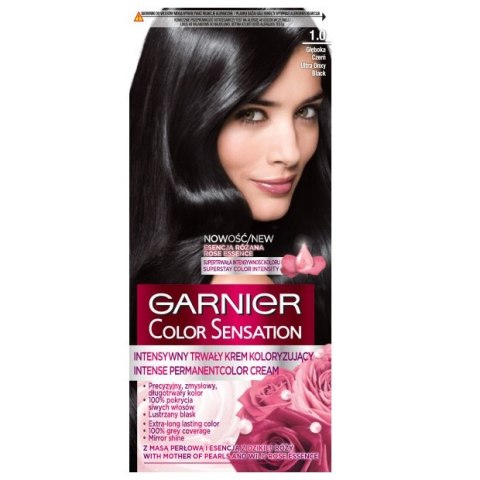 Garnier Color Sensation krem koloryzujący do włosów 1.0 Głęboka Onyksowa Czerń (P1)