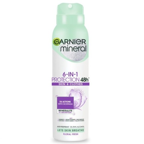 Garnier Mineral 6-in-1 Protection Floral Fresh antyperspirant spray 150ml (P1)