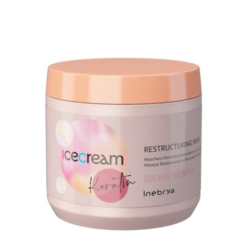 Inebrya Ice Cream Keratin keratynowa maska restrukturyzująca do włosów 500ml (P1)