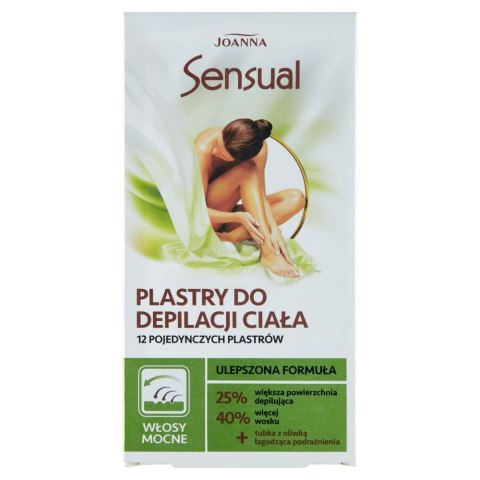 Joanna Sensual plastry do depilacji ciała włosy mocne 12szt + tubka z oliwką łagodzącą 10ml (P1)