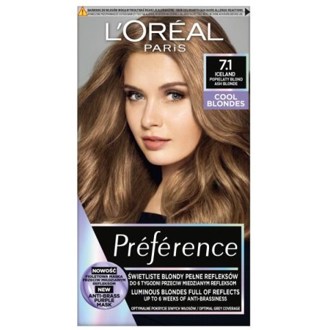 L'Oreal Paris Preference Cool Blondes farba do włosów 7.1 Iceland (P1)