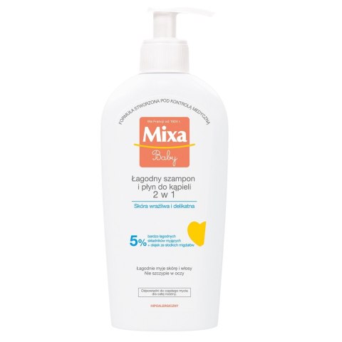 MIXA Baby łagodny szampon i płyn do kąpieli 2w1 250ml (P1)