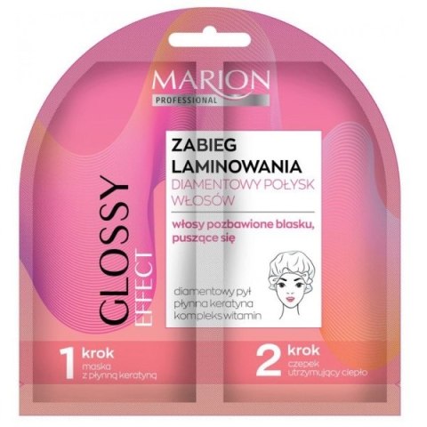 Marion Professional Glossy Effect profesjonalny zabieg laminowania Diamentowy połysk włosów 20ml (P1)