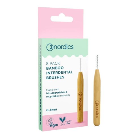 Nordics Bamboo Interdental Brushes bambusowe szczoteczki do czyszczenia przestrzeni międzyzębowej 0.4mm 8szt. (P1)