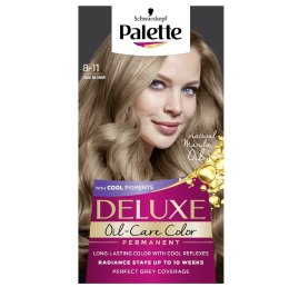 Palette Deluxe Oil-Care Color farba do włosów trwale koloryzująca z mikroolejkami 8-11 Chłodny Blond (P1)