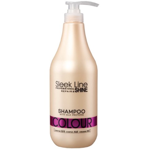 Stapiz Sleek Line Colour Shampoo szampon z jedwabiem do włosów farbowanych 1000ml (P1)