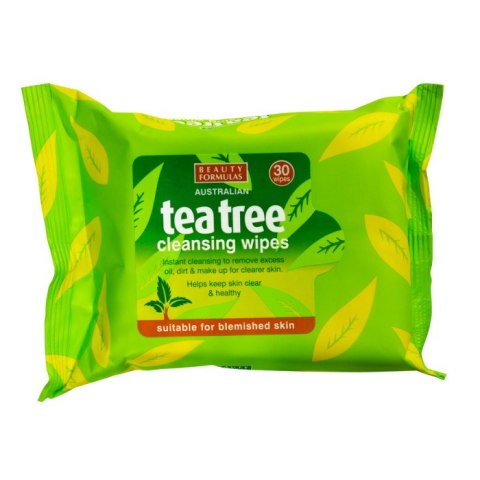 Beauty Formulas Tea Tree Cleansing Wipes oczyszczające chusteczki do twarzy 30szt. (P1)