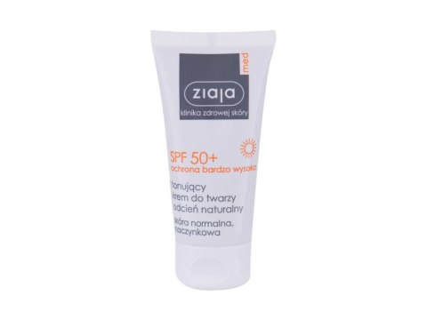 Ziaja Med Natural Protective Tinted SPF50+ Preparat do opalania twarzy Bardzo wysoka ochrona SPF 50+ 50 ml (W) (P2)