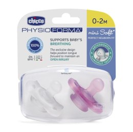 Chicco PhysioForma smoczek silikonowy uspokajający Mini Soft 0-2m Girl 2szt (P1)