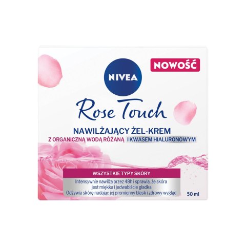 Nivea Rose Touch nawilżający żel-krem z organiczną wodą różaną i kwasem hialuronowym 50ml (P1)