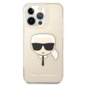 Karl Lagerfeld Karl's Head Glitter - Etui iPhone 13 Pro (złoty)