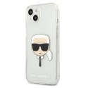 Karl Lagerfeld Karl's Head Glitter - Etui iPhone 13 mini (srebrny)