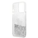 Karl Lagerfeld Liquid Glitter Choupette Fun - Etui iPhone 13 Pro Max (srebrny)