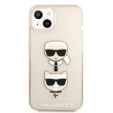 Karl Lagerfeld Glitter Karl & Choupette Head - Etui iPhone 13 mini (złoty)