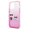 Karl Lagerfeld Gradient Ikonik Karl & Choupette - Etui iPhone 13 Pro (różowy)