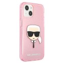 Karl Lagerfeld Karl's Head Glitter - Etui iPhone 13 Mini (różowy)